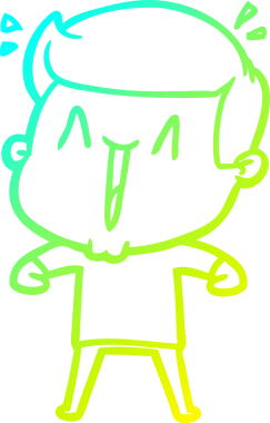 Bir insan tarafından çizilmiş, heyecanlı bir çizgi film çizimi.