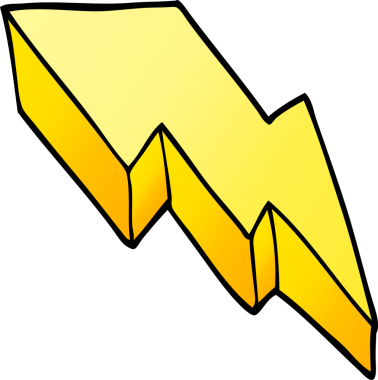 Bir insan tarafından çizilmiş karalama dekoratif yıldırım