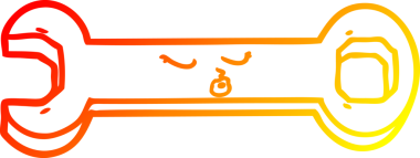 Bir insan tarafından çizilmiş çizgi film anahtarının sıcak gradyan çizimi