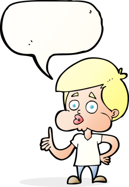 Çizgi filmci çocuk, bir insan tarafından çizilmiş konuşma balonuyla baş parmağını kaldırıyor.