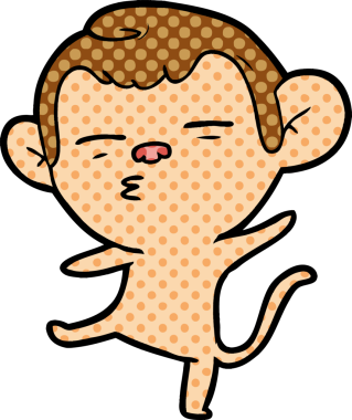 bir insan tarafından çizilmiş şüpheli maymun çizgi filmi