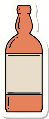 Bir insan tarafından çizilmiş geleneksel bir şişe dövmesi.