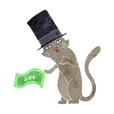 Bir insan tarafından çizilmiş serbest çizilmiş zengin kedisi.