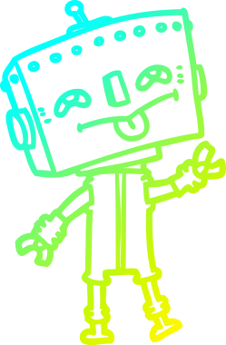 Bir insan tarafından çizilmiş soğuk gradyan robot çizimi