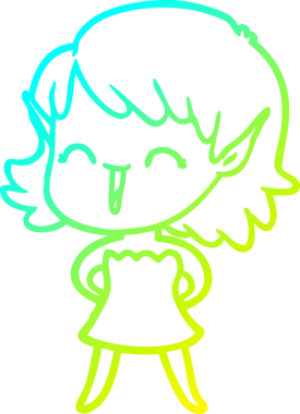 Bir insan tarafından çizilmiş soğuk gradyan çizgi çizimi.