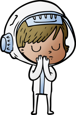 Bir insan tarafından çizilmiş astronot kadın.