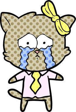 Bir insan tarafından çizilmiş çizgi film kedisi.