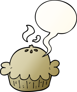 bir insan tarafından çizilmiş yumuşak eğimli konuşma baloncuklu çizgi film pastası