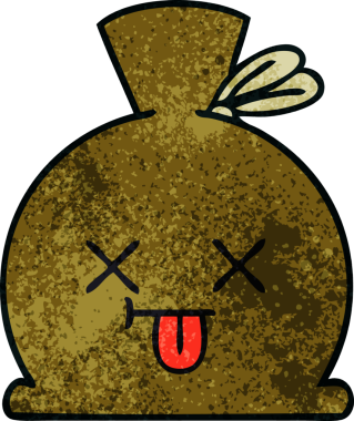 Bir insan tarafından çizilmiş eski grunge desenli bir çuval.