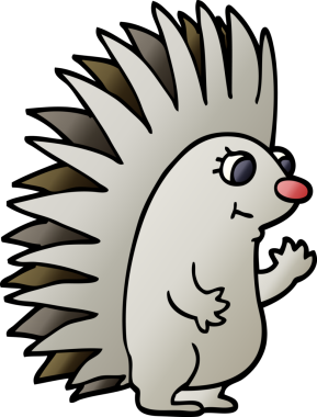 Bir insan tarafından çizilmiş çivili kirpi.