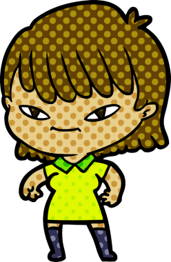 Bir insan tarafından çizilmiş karikatür kadın.