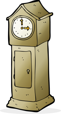 bir insan tarafından çizilmiş büyükbaba saati.