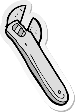 Bir insan tarafından çizilmiş ayarlanabilir çizgi film etiketi.