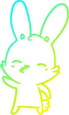 Bir insan tarafından çizilmiş garip bir tavşan çizgi filmi.