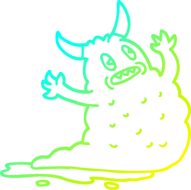 Bir insan tarafından çizilen çizgi film iblisinin soğuk gradyan çizgisi.