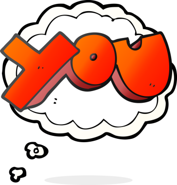 Bir insan tarafından çizilmiş serbest çizim düşünce balonu karikatürü.