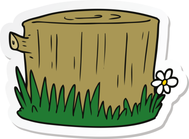 Bir insan tarafından çizilmiş ağaç kütüğünün çıkartması.