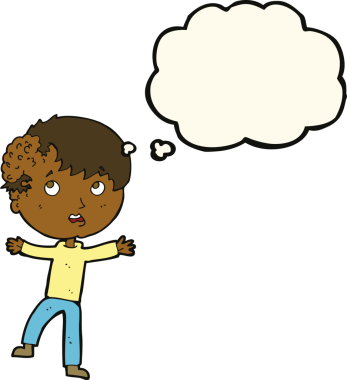 Bir insan tarafından çizilmiş düşünce baloncuklu tıbbi bir acil durum.