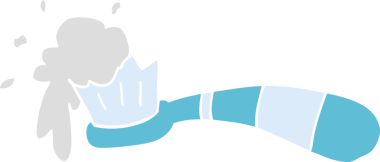 Bir insan tarafından çizilmiş karalama diş fırçası ve diş macunu.