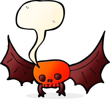 Bir insan tarafından çizilmiş konuşma baloncuğu olan garip kafatasları.