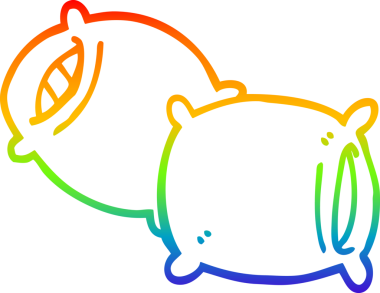 gökkuşağı gradyan çizgi çizimi bir insan tarafından çizilmiş yastık