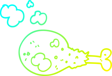 Bir insan tarafından çizilmiş tavuk budu çizgi filminin soğuk gradyan çizimi