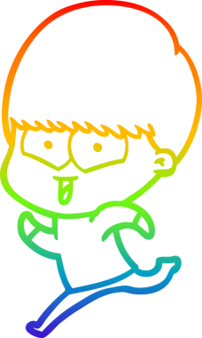 gökkuşağı gradyan çizgi çizimi bir insan tarafından çizilmiş mutlu bir çocuk