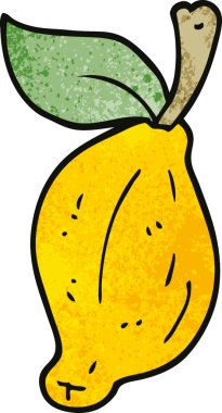 Bir insan tarafından çizilmiş organik limon karalaması.