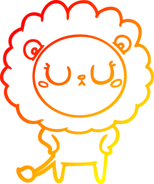 Bir insan tarafından çizilmiş karikatür aslanının sıcak çizgi çizimi