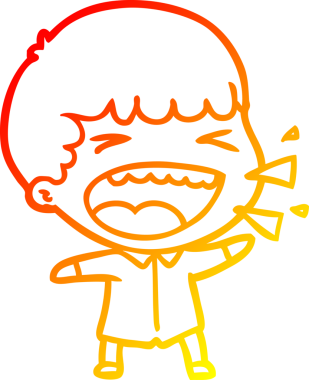 Bir insan tarafından çizilmiş gülen adamın sıcak çizgi çizimi.