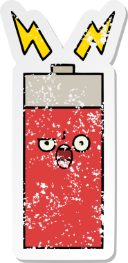 Bir insan tarafından çizilmiş şirin bir karikatür bataryasının sıkıntılı çıkartması.