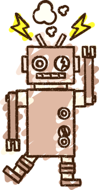 Bir insan tarafından çizilen robot tebeşiri.