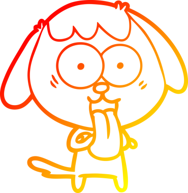 Bir insan tarafından çizilmiş sevimli bir köpeğin sıcak çizgi çizgisi.