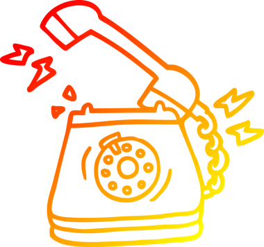 Bir insan tarafından çizilmiş eski bir telefon çiziminin sıcak gradyanı.