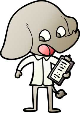 Bir insan tarafından çizilmiş şirin bir fil.