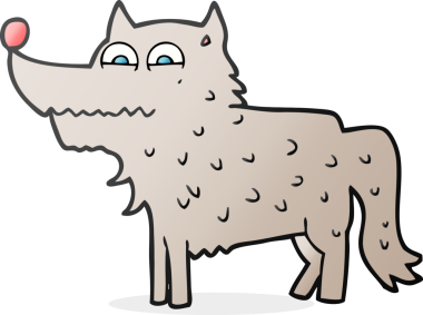 Bir insan tarafından çizilmiş bir karikatür köpeği.