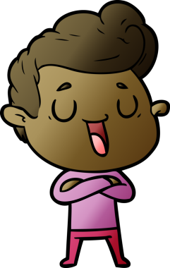 Bir insan tarafından çizilmiş mutlu çizgi film adamı.