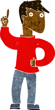 Bir insan tarafından çizilmiş harika bir fikri olan çizgi film adamı.