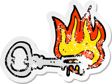 Bir insan tarafından çizilmiş bir çizgi filmin gerilimli çıkartması.