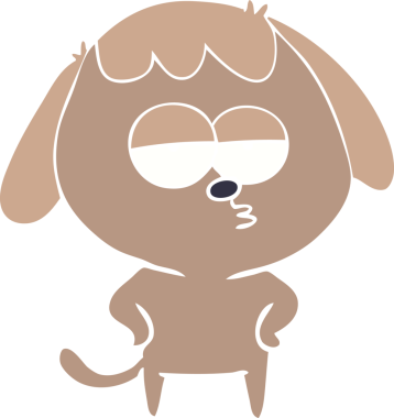 Bir insan tarafından çizilmiş düz renkli çizgi film.