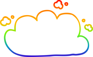 gökkuşağı gradyan çizgi çizimi bir insan tarafından çizilmiş beyaz bulut