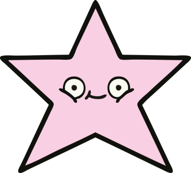 Bir insan tarafından çizilmiş yıldız balığı çizgi filmi.