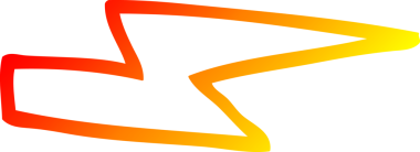 Bir insan tarafından çizilmiş çizgi film yıldırımının sıcak çizgi çizimi