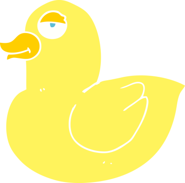 Bir insan tarafından çizilmiş ördeğin düz renk çizimi