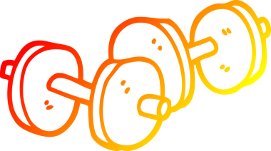 Bir insan tarafından çizilmiş bir çift halterin sıcak gradyan çizimi