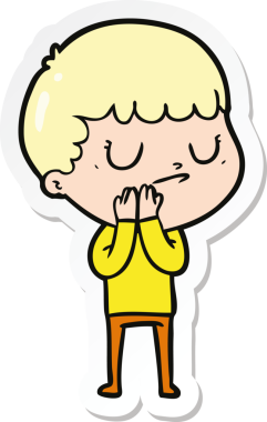 Bir insan tarafından çizilmiş huysuz bir çocuğun çıkartması.