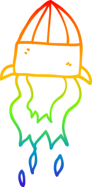 gökkuşağı gradyan çizgisi bir insan tarafından çizilmiş bir roket fırlatılışı