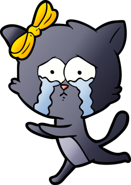 Bir insan tarafından çizilmiş çizgi film kedisi.