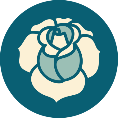 Bir insan tarafından çizilmiş bir çiçeğin ikonik dövme şekli