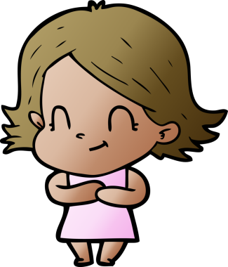 Bir insan tarafından çizilmiş karikatür dostu kız.